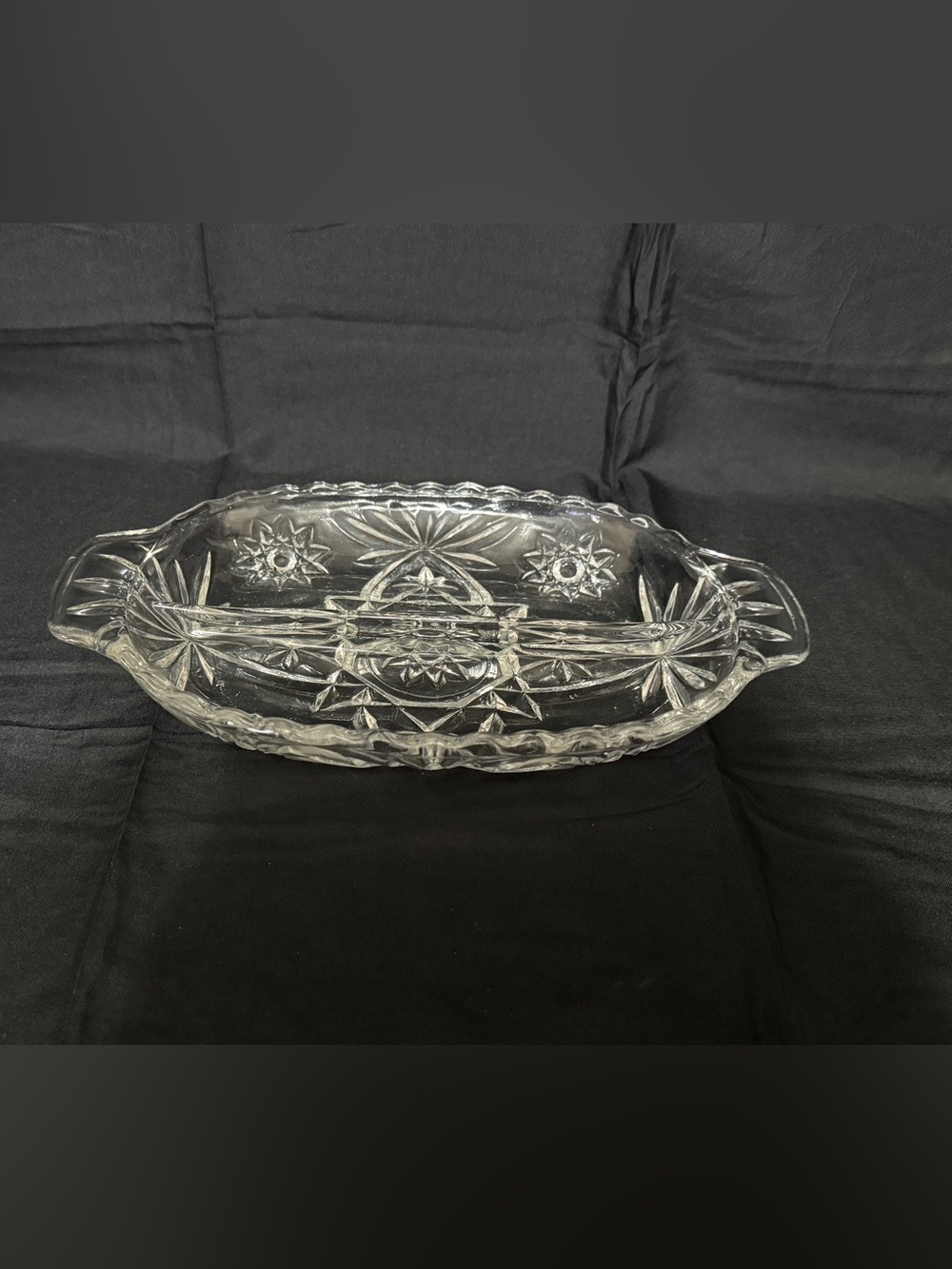 Anchor Hocking Clear Pressed Glass Oval Serving Platter